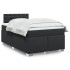 Cama box spring con colchón cuero sintético negro 120x200