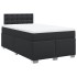 Cama box spring con colchón cuero sintético negro 120x200