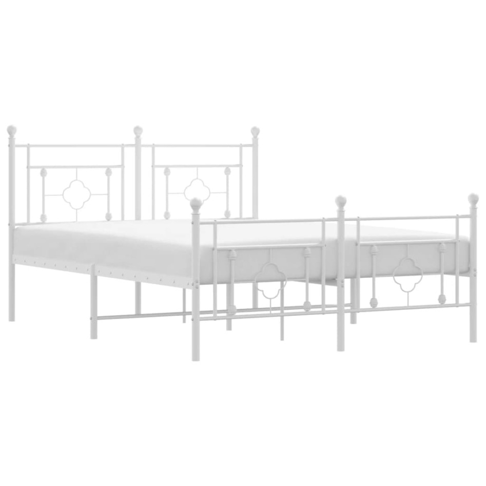 Estructura cama metal cabecero y pie de cama blanco 140x190