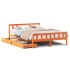 Cama sin colchón madera maciza de pino marrón cera 160x200