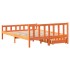 Cama sin colchón madera maciza de pino marrón cera 160x200