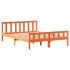 Cama sin colchón madera maciza de pino marrón cera 160x200