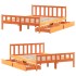 Cama sin colchón madera maciza de pino marrón cera 160x200