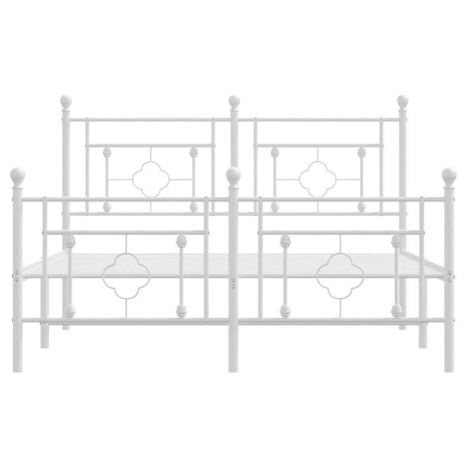 Estructura cama metal cabecero y pie de cama blanco 140x190