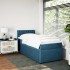 Cama box spring con colchón terciopelo azul oscuro 80x200