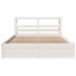 Estructura de cama con cabecero sin colchón blanco 140x190