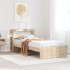 Estructura de cama con cabecero madera maciza pino 90x190