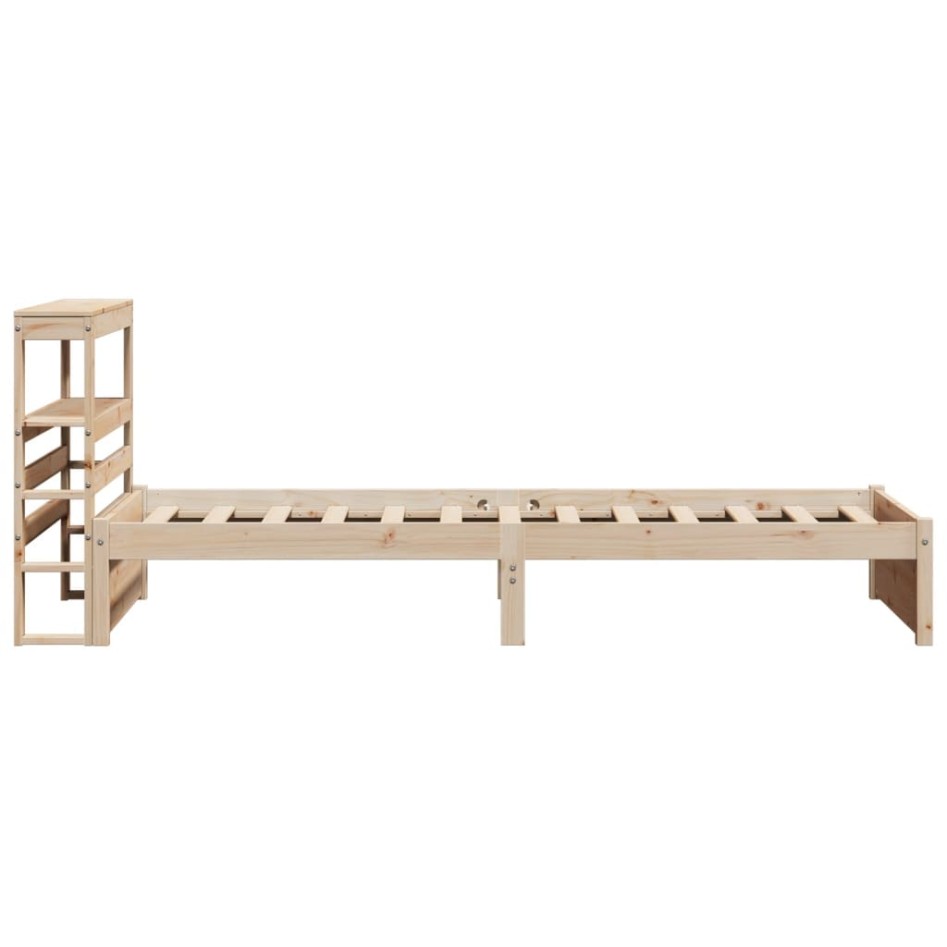 Estructura de cama con cabecero madera maciza pino 90x190