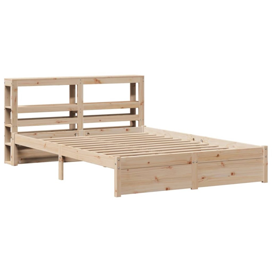 Estructura de cama con cabecero madera de pino blanco