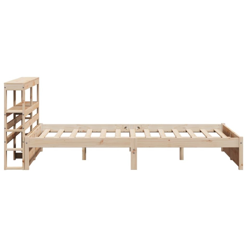 Estructura de cama con cabecero madera de pino blanco