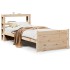 Estructura de cama con cabecero madera maciza pino 75x190