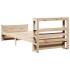 Estructura de cama con cabecero madera maciza pino 75x190