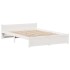Estructura de cama con cabecero sin colchón blanco 160x200