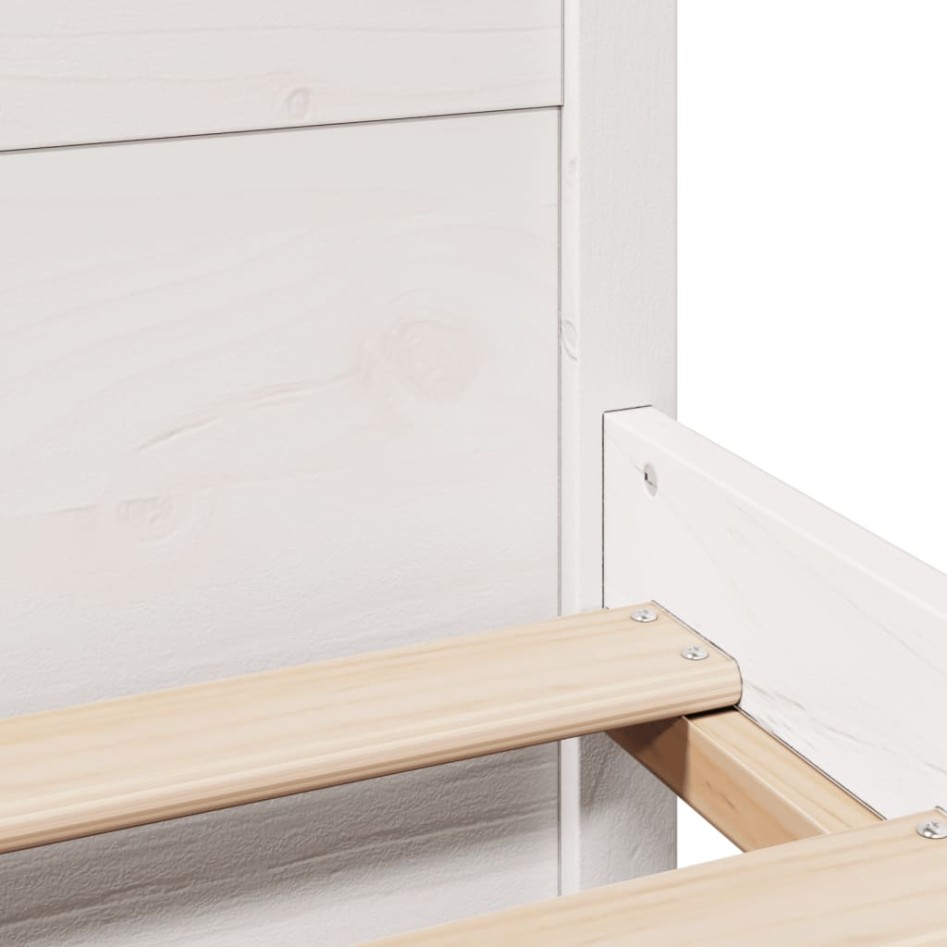 Estructura de cama con cabecero sin colchón blanco 160x200