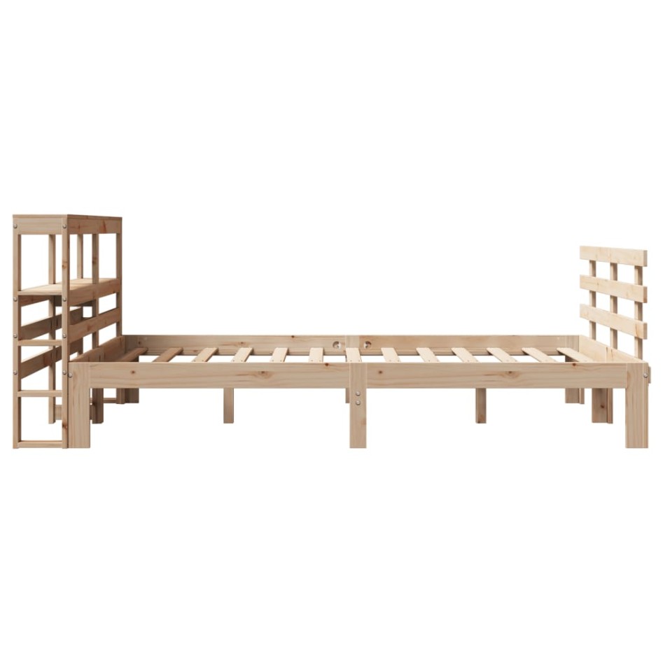 Estructura de cama con cabecero madera de pino blanco