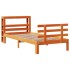 Estructura cama con cabecero madera pino marrón cera 90x190