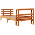 Estructura cama con cabecero madera pino marrón cera 90x190
