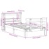 Estructura cama con cabecero madera pino marrón cera 90x190