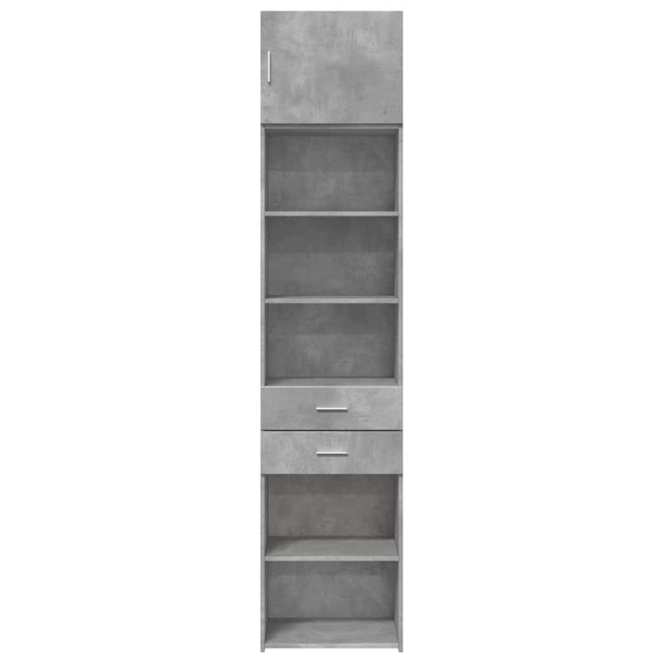 Armario estrecho madera ingeniería gris hormigón 50x42,5x225