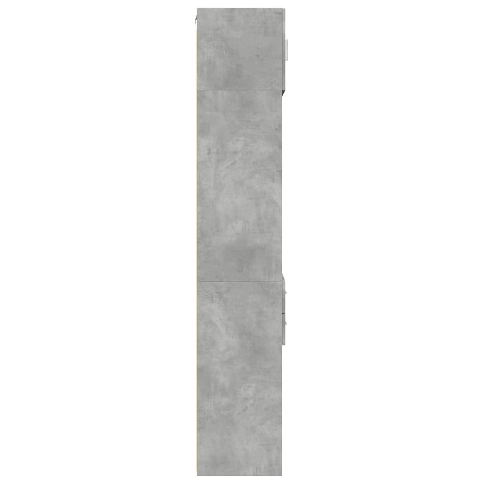Armario estrecho madera ingeniería gris hormigón 50x42,5x225