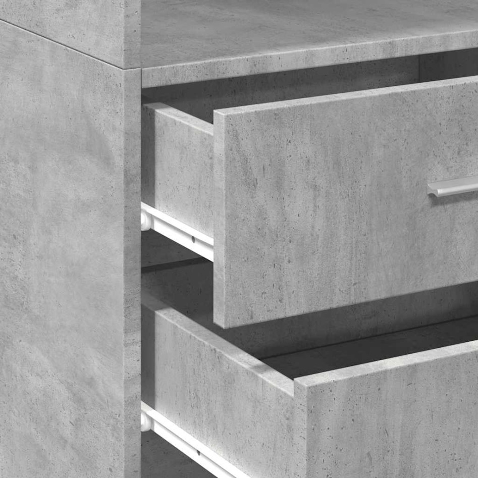 Armario estrecho madera ingeniería gris hormigón 50x42,5x225