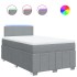 Cama box spring con colchón tela gris claro 120x200