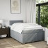 Cama box spring con colchón tela gris claro 120x200