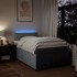 Cama box spring con colchón tela gris claro 120x200