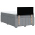 Cama box spring con colchón tela gris claro 120x200