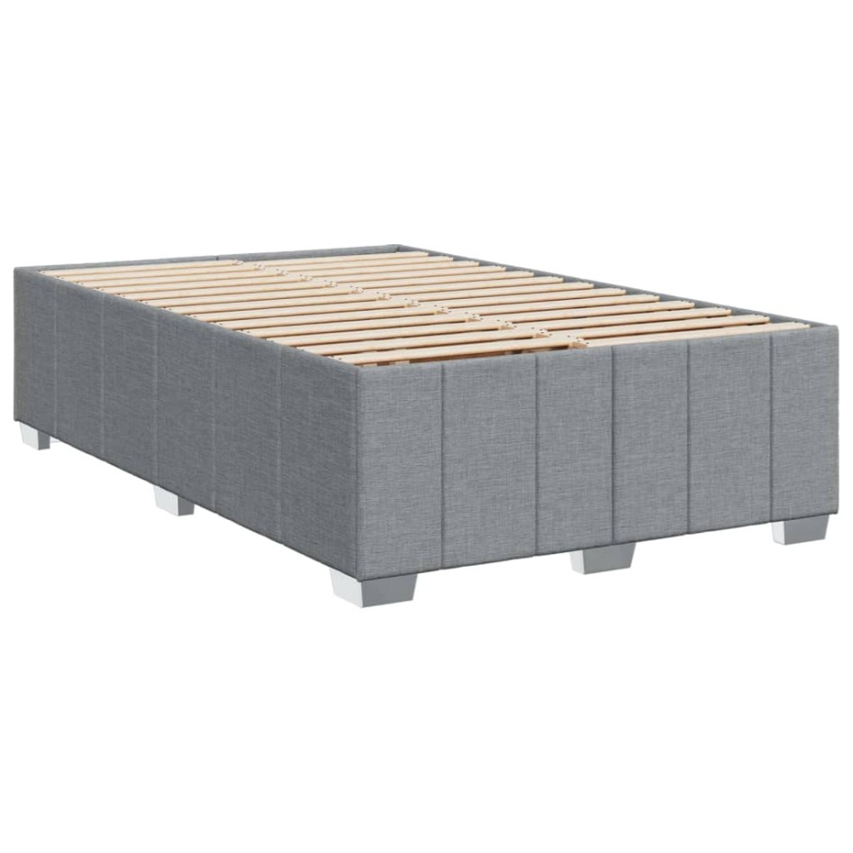 Cama box spring con colchón tela gris claro 120x200