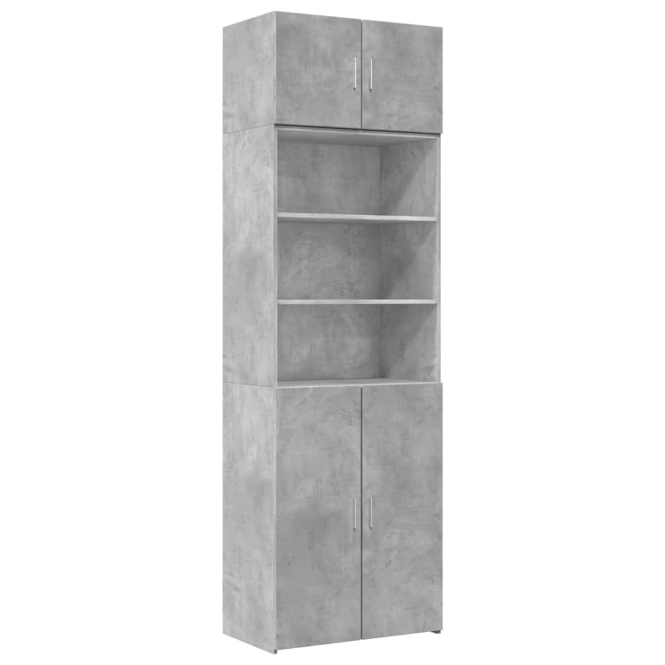 Armario de madera de ingeniería gris hormigón 70x42,5x225