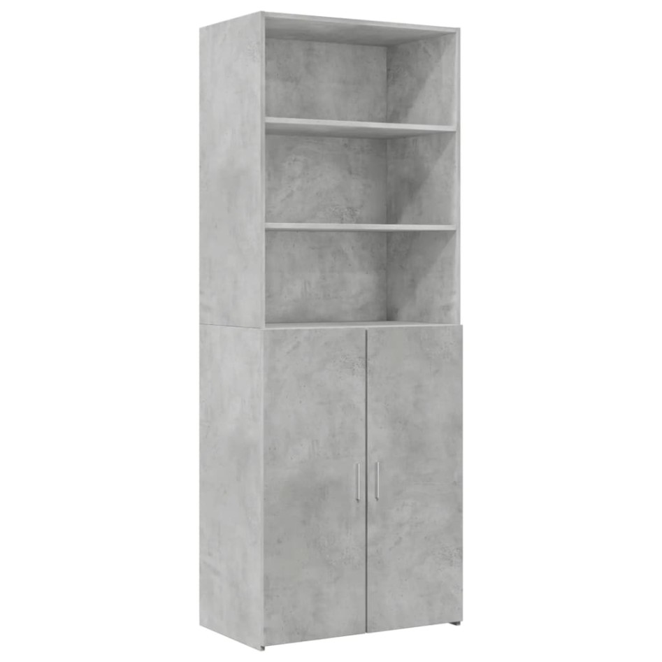 Armario de madera de ingeniería gris hormigón 70x42,5x225