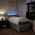 Cama box spring con colchón tela gris claro 80x200