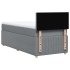 Cama box spring con colchón tela gris claro 80x200