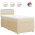 Cama box spring con colchón tela color crema 80x200