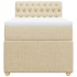 Cama box spring con colchón tela color crema 80x200