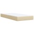 Cama box spring con colchón tela color crema 80x200
