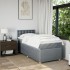Cama box spring con colchón tela gris claro 80x200