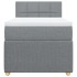 Cama box spring con colchón tela gris claro 90x200