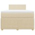 Cama box spring con colchón tela color crema 120x190