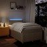 Cama box spring con colchón tela color crema 120x190