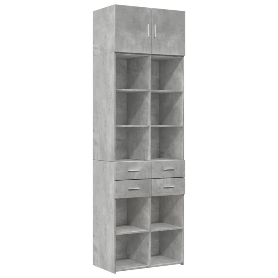 Armario de madera de ingeniería gris hormigón 70x42,5x225