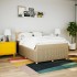 Cama box spring con colchón tela color crema 140x200