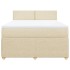 Cama box spring con colchón tela color crema 140x200