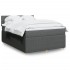 Cama box spring con colchón tela gris oscuro 140x200