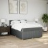 Cama box spring con colchón tela gris oscuro 140x200
