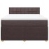 Cama box spring con colchón tela marrón oscuro 140x200