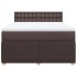Cama box spring con colchón tela marrón oscuro 140x200