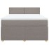 Cama box spring con colchón tela gris taupe 160x200