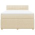Cama box spring con colchón tela color crema 160x200